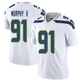 Seattle #91 Murphy II Player Football V Neck Short Sleeve White Jersey Byron For Men Youth Women Gift