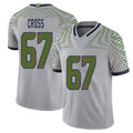 Seattle #67 Cross Player Football V Neck Short Sleeve Gray Jersey Charles For Men Youth Women Gift