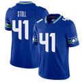 Seattle #41 Stoll Player Football V Neck Short Sleeve Royal Jersey Chris For Men Youth Women Gift
