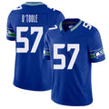Seattle #57 O'Toole Player Football V Neck Short Sleeve Royal Jersey Connor For Men Youth Women Gift