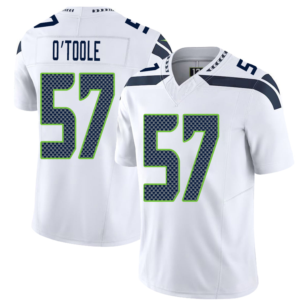 Seattle #57 O'Toole Player Football V Neck Short Sleeve White Jersey Connor For Men Youth Women Gift