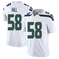 Seattle #58 Hall Player Football V Neck Short Sleeve White Jersey Derick For Men Youth Women Gift