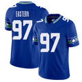 Seattle #97 Eastern Player Football V Neck Short Sleeve Royal Jersey Deven For Men Youth Women Gift