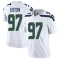 Seattle #97 Eastern Player Football V Neck Short Sleeve White Jersey Deven For Men Youth Women Gift