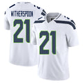Seattle #21 Witherspoon Player Football V Neck Short Sleeve White Jersey Devon For Men Youth Women Gift