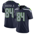 Seattle #84 Henderson Jr. Player Football V Neck Short Sleeve Navy Jersey Emmanuel For Men Youth Women Gift