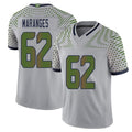 Seattle #62 Maranges Player Football V Neck Short Sleeve Gray Jersey Federico For Men Youth Women Gift