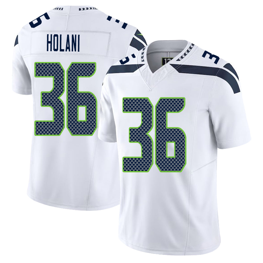 Seattle #36 Holani Player Football V Neck Short Sleeve White Jersey George For Men Youth Women Gift