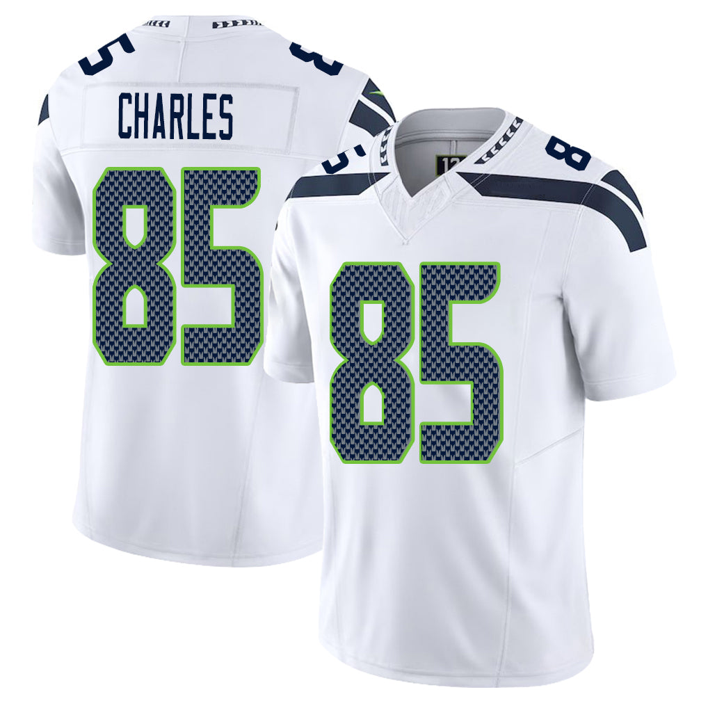 Seattle #85 Charles Player Football V Neck Short Sleeve White Jersey Irvin For Men Youth Women Gift