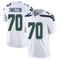Seattle #70 Singleton Player Football V Neck Short Sleeve White Jersey J.R. For Men Youth Women Gift