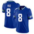 Seattle #8 Price Player Football V Neck Short Sleeve Royal Jersey Jadarian For Men Youth Women Gift