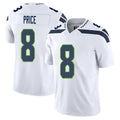 Seattle #8 Price Player Football V Neck Short Sleeve White Jersey Jadarian For Men Youth Women Gift