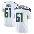 Seattle #61 Sundell Player Football V Neck Short Sleeve White Jersey Jalen For Men Youth Women Gift