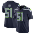 Seattle #51 Ivey Player Football V Neck Short Sleeve Navy Jersey Jared For Men Youth Women Gift