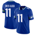 Seattle #11 Smith-Njigba Player Football V Neck Short Sleeve Royal Jersey Jaxon For Men Youth Women Gift