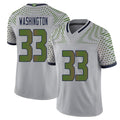 Seattle #33 Washington Player Football V Neck Short Sleeve Gray Jersey Jordan For Men Youth Women Gift