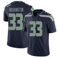 Seattle #33 Washington Player Football V Neck Short Sleeve Navy Jersey Jordan For Men Youth Women Gift