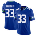 Seattle #33 Washington Player Football V Neck Short Sleeve Royal Jersey Jordan For Men Youth Women Gift