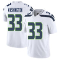 Seattle #33 Washington Player Football V Neck Short Sleeve White Jersey Jordan For Men Youth Women Gift