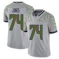Seattle #74 Jones Player Football V Neck Short Sleeve Gray Jersey Josh For Men Youth Women Gift
