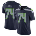 Seattle #74 Jones Player Football V Neck Short Sleeve Navy Jersey Josh For Men Youth Women Gift