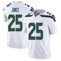 Seattle #25 Jones Player Football V Neck Short Sleeve White Jersey Justin For Men Youth Women Gift