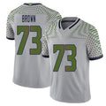 Seattle #73 Brown Player Football V Neck Short Sleeve Gray Jersey Logan For Men Youth Women Gift