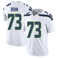 Seattle #73 Brown Player Football V Neck Short Sleeve White Jersey Logan For Men Youth Women Gift