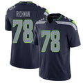 Seattle #78 Richman Player Football V Neck Short Sleeve Navy Jersey Mason For Men Youth Women Gift