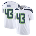 Seattle #43 Hook Player Football V Neck Short Sleeve White Jersey Maxen For Men Youth Women Gift