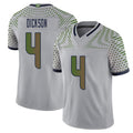 Seattle #4 Dickson Player Football V Neck Short Sleeve Gray Jersey Michael For Men Youth Women Gift