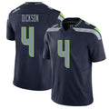 Seattle #4 Dickson Player Football V Neck Short Sleeve Navy Jersey Michael For Men Youth Women Gift