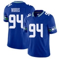 Seattle #94 Morris Player Football V Neck Short Sleeve Royal Jersey Mike For Men Youth Women Gift