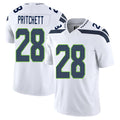 Seattle #28 Pritchett Player Football V Neck Short Sleeve White Jersey Nehemiah For Men Youth Women Gift