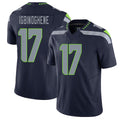 Seattle #17 Igbinoghene Player Football V Neck Short Sleeve Navy Jersey Noah For Men Youth Women Gift