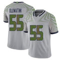Seattle #55 Oluwatimi Player Football V Neck Short Sleeve Gray Jersey Olu For Men Youth Women Gift
