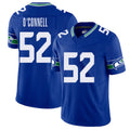 Seattle #52 O'Connell Player Football V Neck Short Sleeve Royal Jersey Patrick For Men Youth Women Gift