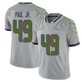 Seattle #49 Paul Jr. Player Football V Neck Short Sleeve Gray Jersey Pooh For Men Youth Women Gift