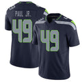 Seattle #49 Paul Jr. Player Football V Neck Short Sleeve Navy Jersey Pooh For Men Youth Women Gift