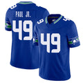 Seattle #49 Paul Jr. Player Football V Neck Short Sleeve Royal Jersey Pooh For Men Youth Women Gift