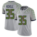 Seattle #35 Rochelle Player Football V Neck Short Sleeve Gray Jersey Rashad For Men Youth Women Gift