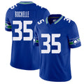 Seattle #35 Rochelle Player Football V Neck Short Sleeve Royal Jersey Rashad For Men Youth Women Gift