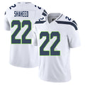 Seattle #22 Shaheed Player Football V Neck Short Sleeve White Jersey Rashid For Men Youth Women Gift
