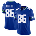 Seattle #86 White III Player Football V Neck Short Sleeve Royal Jersey Ricky For Men Youth Women Gift