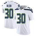 Seattle #30 Wilson Player Football V Neck Short Sleeve White Jersey Russell For Men Youth Women Gift