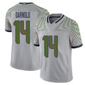 Seattle #14 Darnold Player Football V Neck Short Sleeve Gray Jersey Sam For Men Youth Women Gift