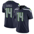 Seattle #14 Darnold Player Football V Neck Short Sleeve Navy Jersey Sam For Men Youth Women Gift