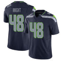 Seattle #48 Knight Player Football V Neck Short Sleeve Navy Jersey Tyrice For Men Youth Women Gift