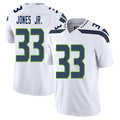 Seattle #33 Jones Jr. Player Football V Neck Short Sleeve White Jersey Velus For Men Youth Women Gift