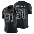 Seattle #91 Murphy II Player Football V Neck Short Sleeve black Jersey Byron For Men Youth Women Gift